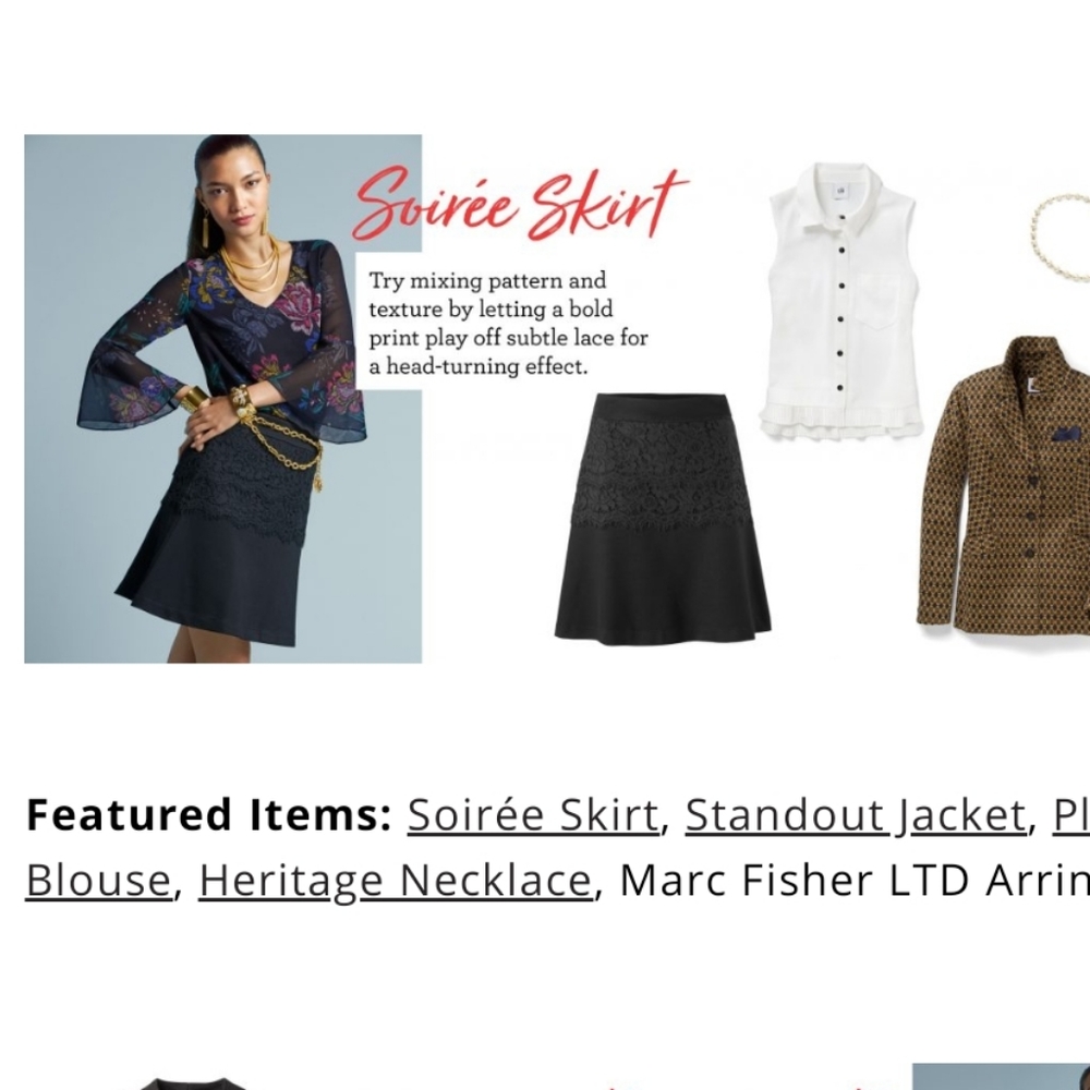 CABI Black Soiree Skirt